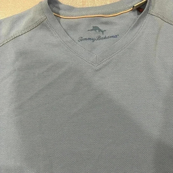 [M]Tommy Bahama Sky Blue  Cape Cayo Vneck Modal Blend S/S Shirt Men - Picture 8 of 8